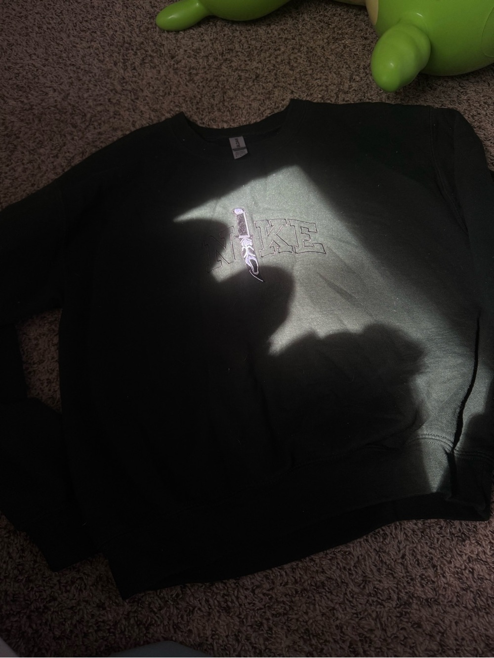 Gildan Black Crewneck Sweatshirt with Subtle Embroidered Logo